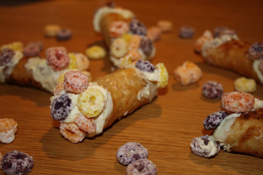 Cannolis with Froot Loops - what more could a sweet tooth ask for? 