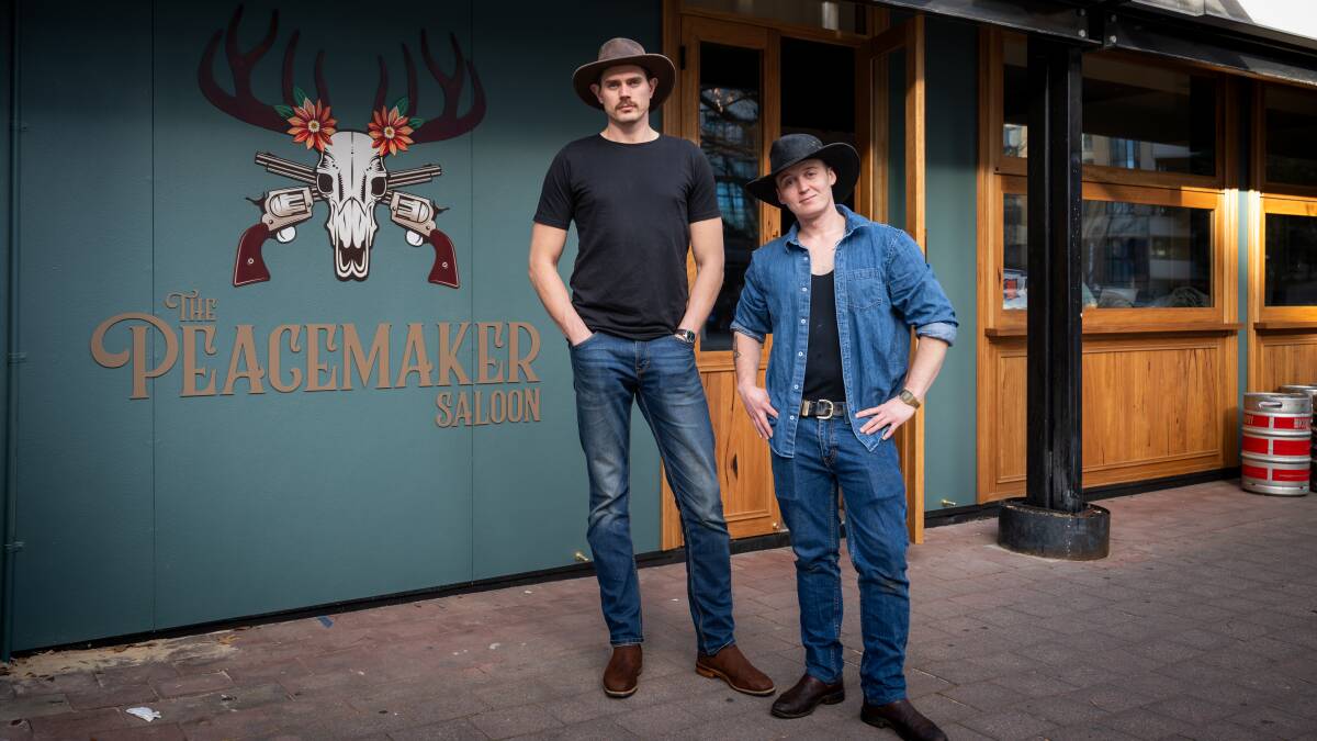 The Peacemaker Saloon co-owners, Stu Inger and Paul Heylin ahead of the bar's grand opening. Picture by Elesa Kurtz