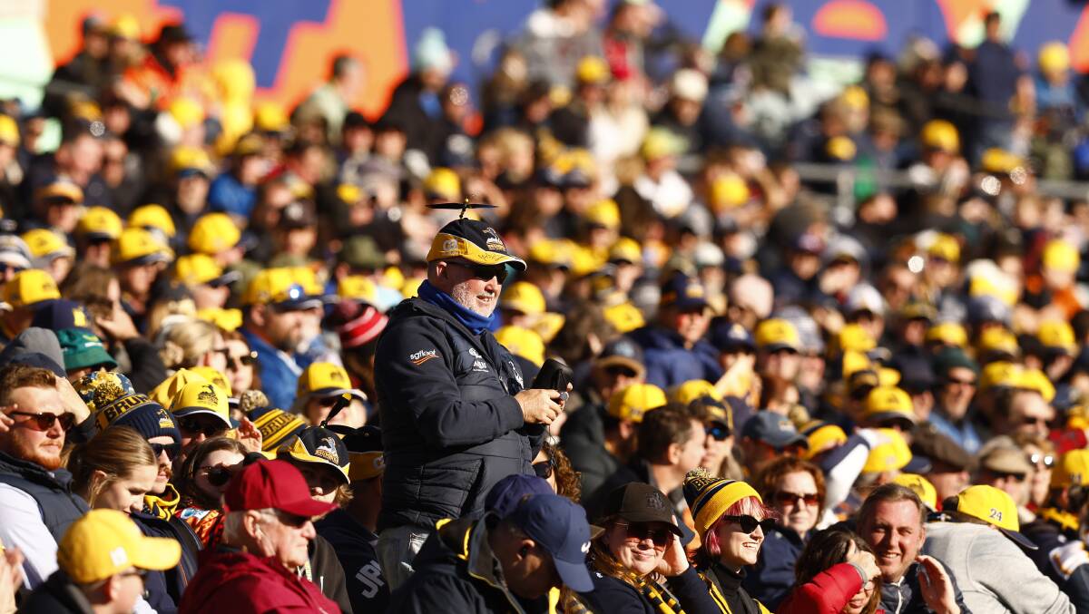 The Brumbies crowd on the eastern side of Canberra Stadium last week. Picture by Keegan Carroll