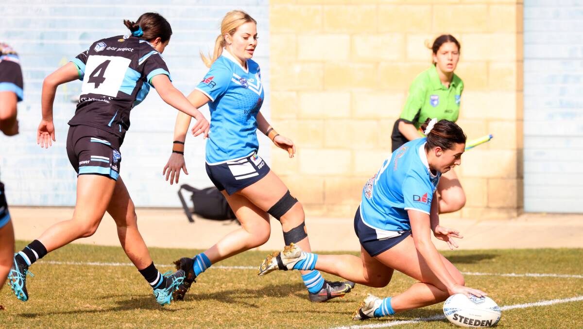 Lily Croker, right, is hoping to score an NRLW contract. Picture by James Croucher