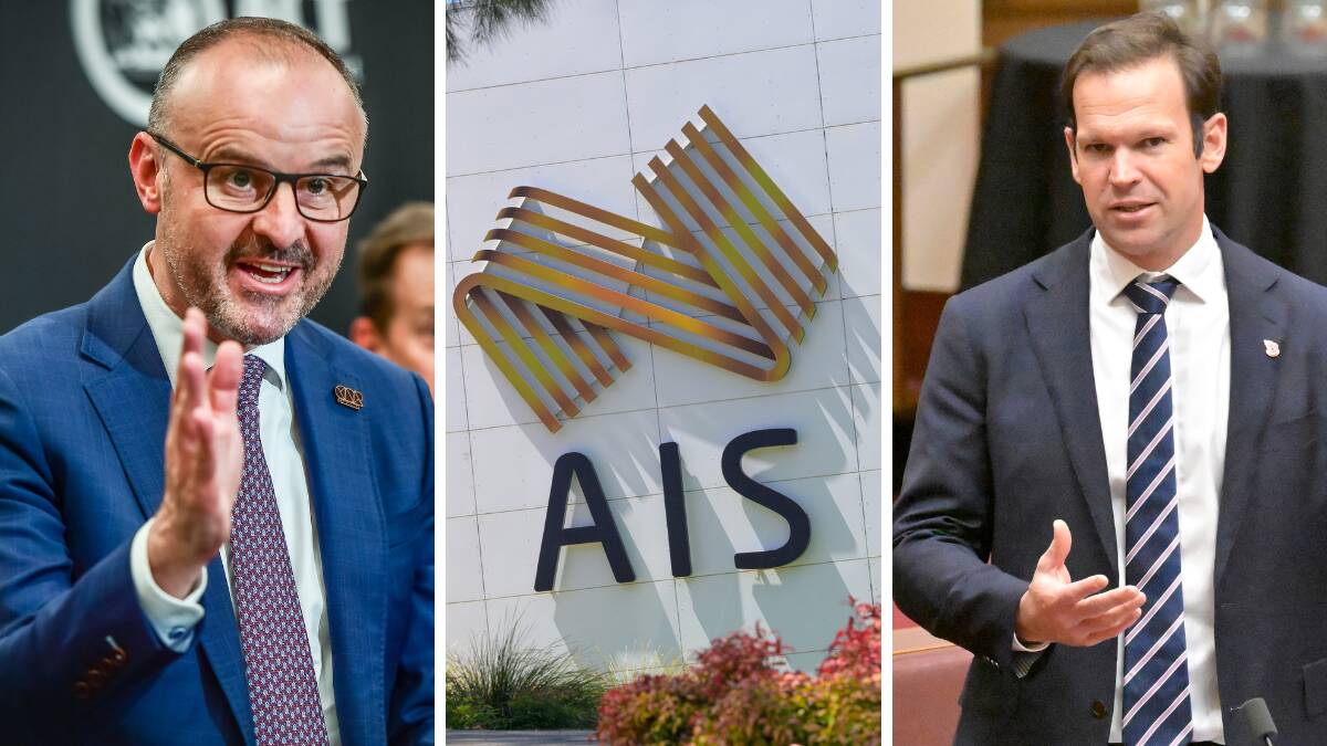 ACT Chief Minister Andrew Barr, left, and Senator Matt Canavan, right, agree the AIS should stay in Canberra. Pictures Karleen Minney, Keegan Carroll