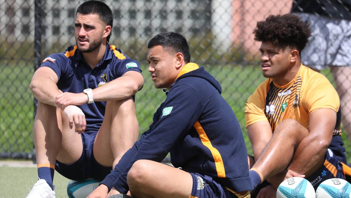 Tom Wright, left, Len Ikitau and Rob Valetini will all be rested from Super Rugby duties at some stage this season. Picture by James Croucher