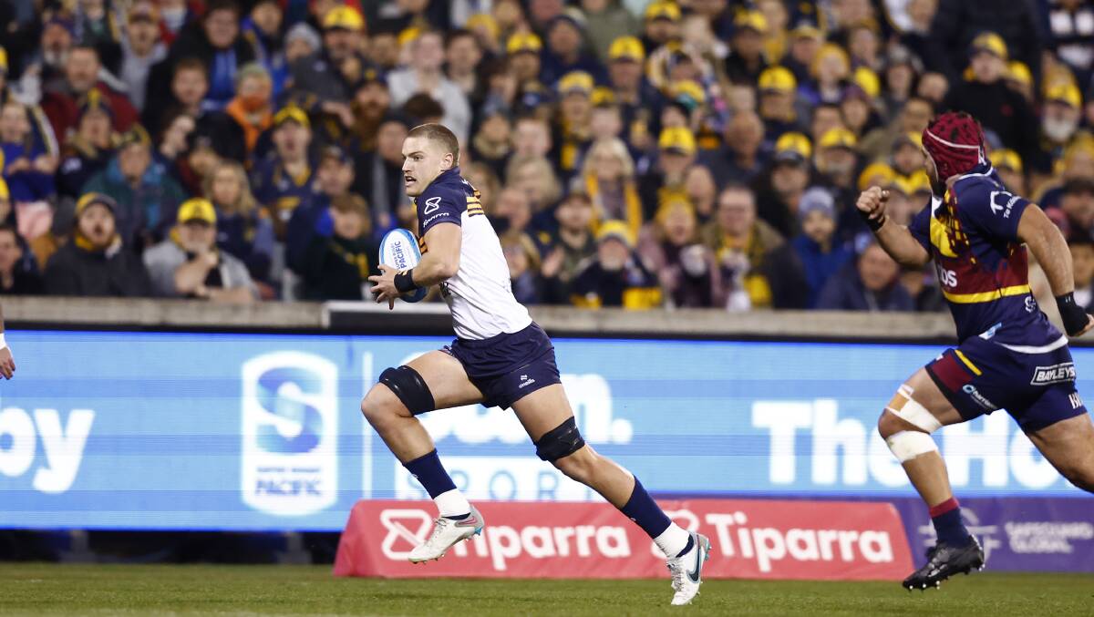 The Brumbies got the biggest crowd of their year to the quarter-final. Picture by Keegan Carroll