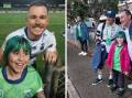 Tom Starling with Lily after the game, and Lily meeting Jamal Fogarty and Ricky Stuart before kickoff.