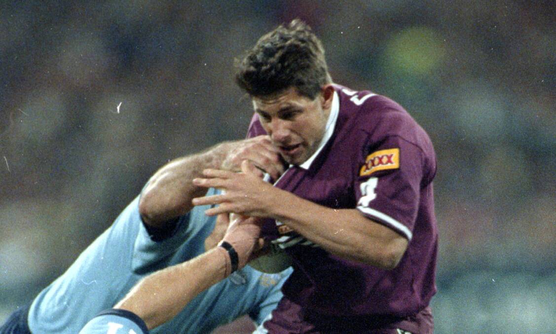 Queensland's Mark Coyne scored the late "miracle try" to win game one of the 1994 Origin series. Picture NRL Imagery