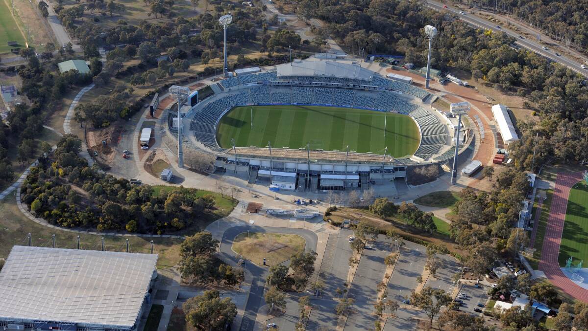 The ACT government wants to redevelop Canberra Stadium, but the stadium is owned by the Australian Sports Commission. Picture by Graham Tidy
