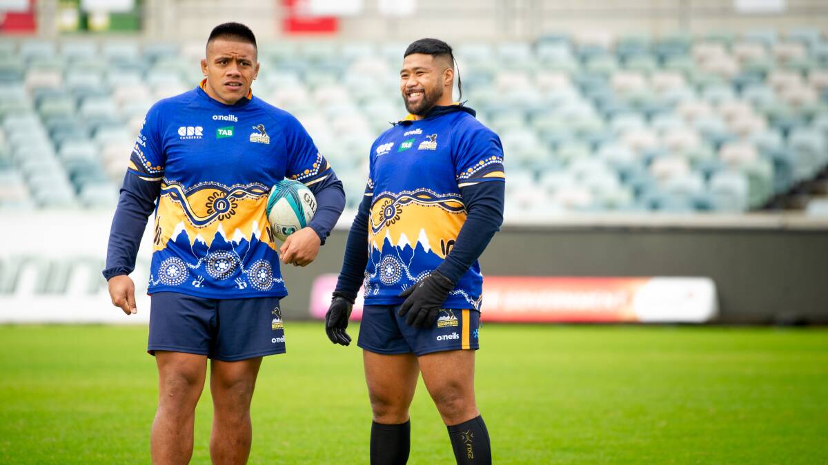 Folau Fainga'a has signed a deal in France, but Allan Alaalatoa, left, is set to re-sign with the Brumbies. Picture by Elesa Kurtz