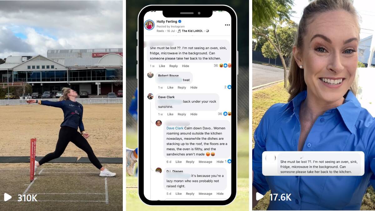 Holly Ferling posted a video of her bowling, prompted a social media troll to bombard her with a misogynistic comment.