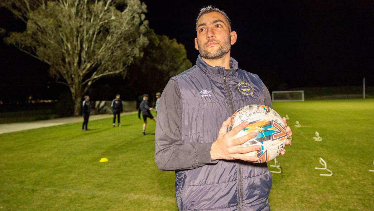 George Timotheou at training in Canberra. Picture by Gary Ramage