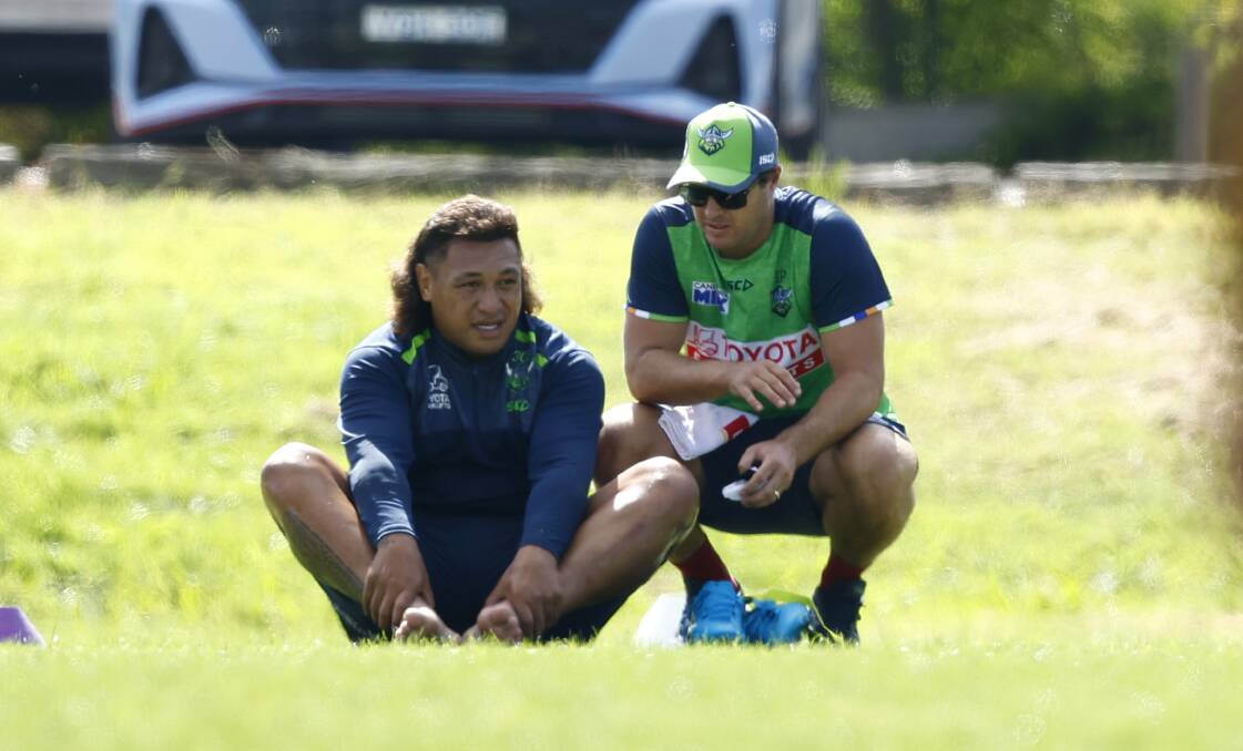 Raiders prop Josh Papali'i will miss round one and is in doubt for round two. Picture by Keegan Carroll