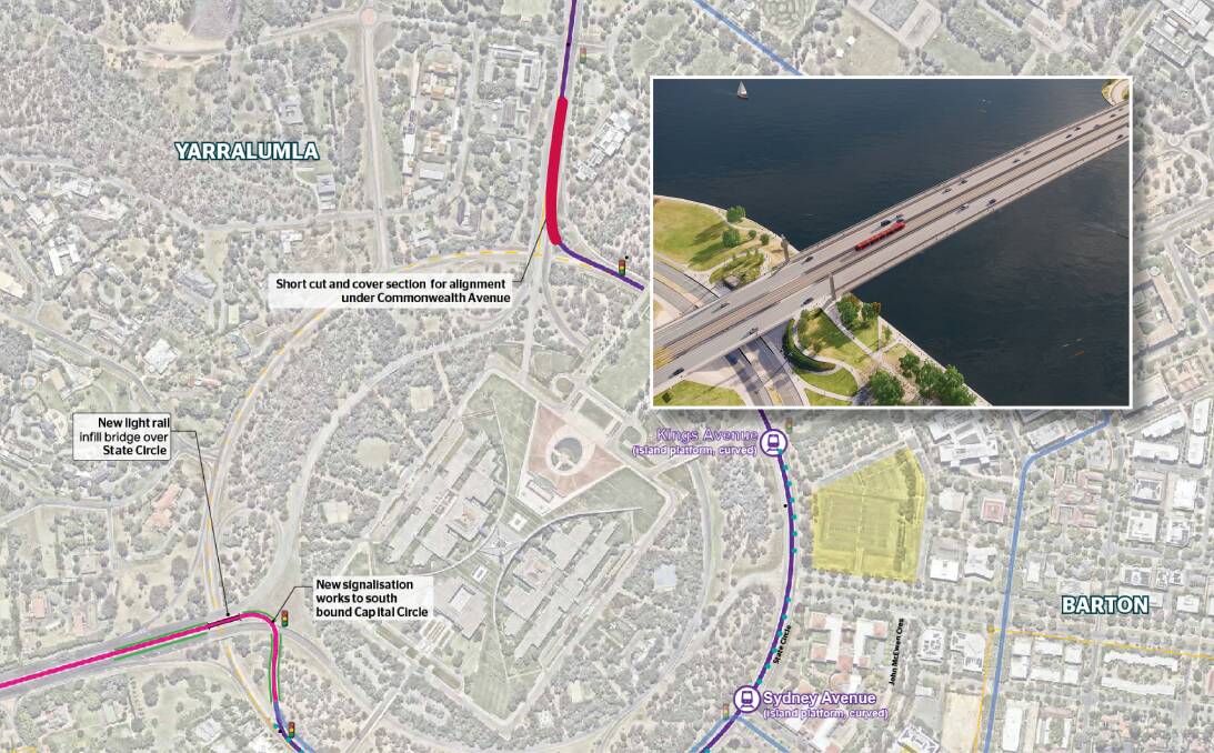 The proposed tunnel location and, inset, an artist's impression of the new bridge. Pictures supplied