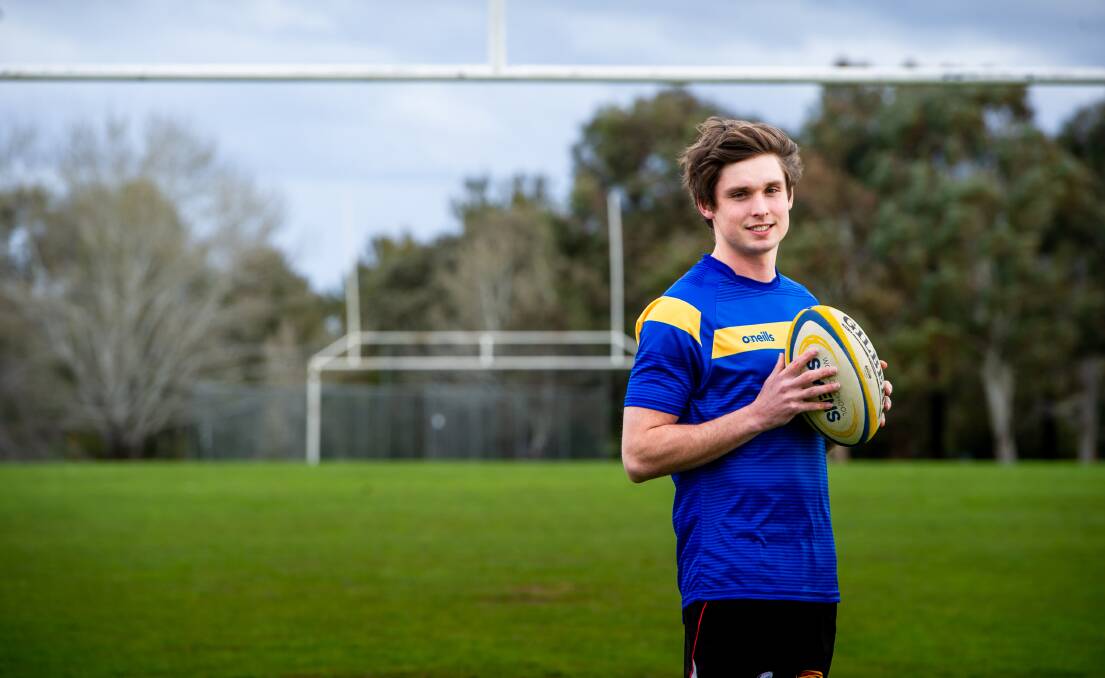Gungahlin Eagles flyhalf Isaac Crowe playing in City-Country match this weekend. Picture by Elesa Kurtz