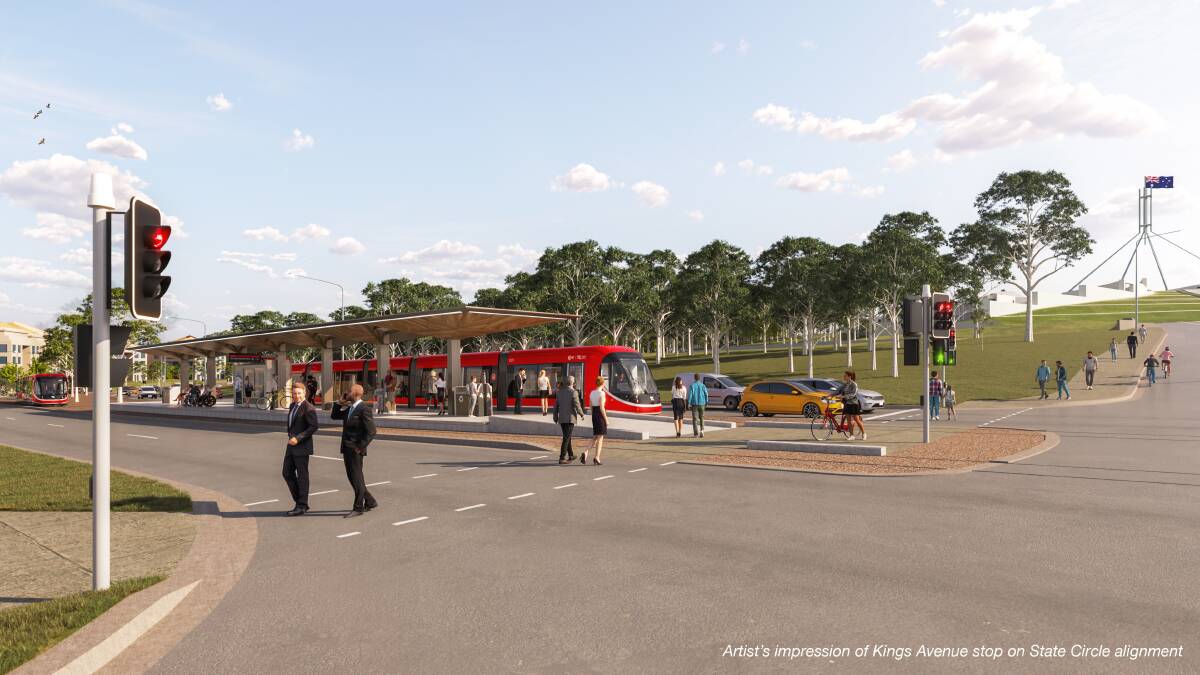 An artist's impression of the new section of light rail. Picture supplied