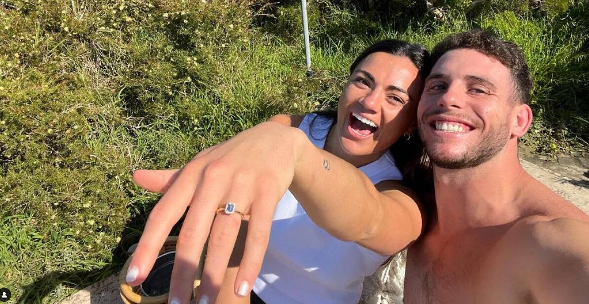 Millie Boyle and Adam Elliott have announced their engagement. Picture Instagram 
