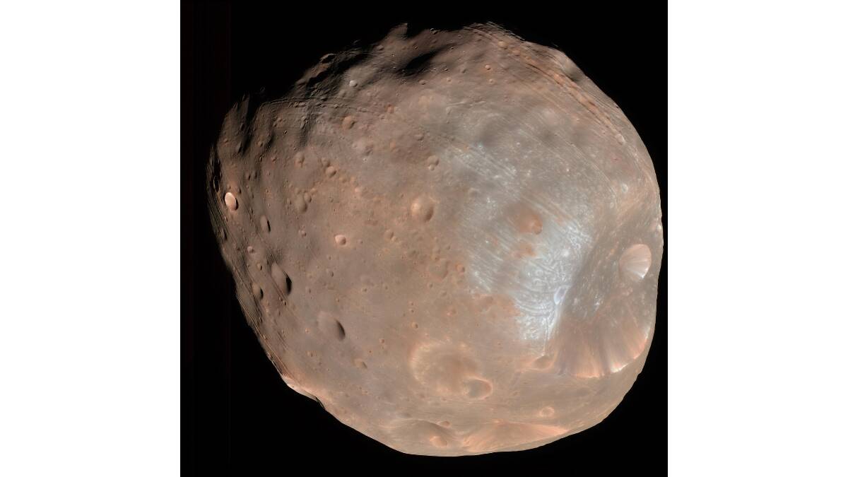 The larger of Mars' two moons, Phobos, named after the Greek god of fear. Picture NASA/JPL-Caltech/University of Arizona