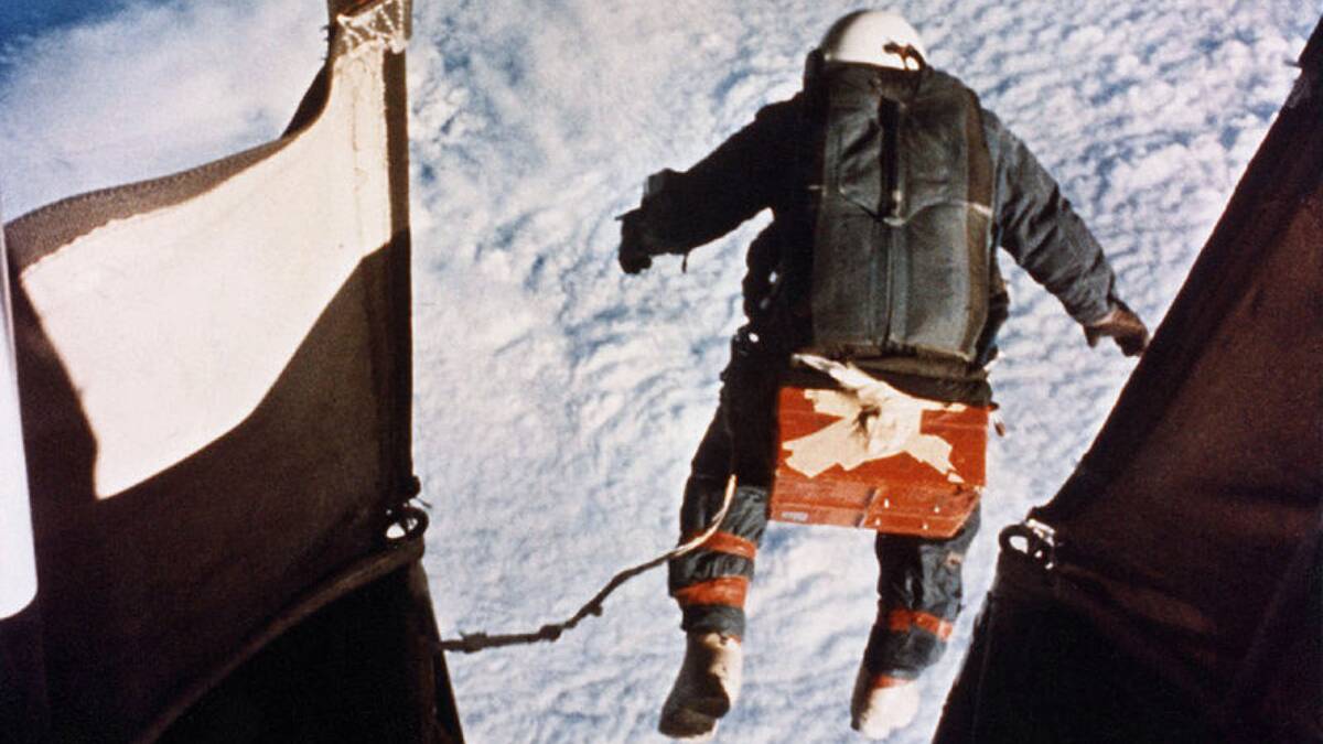 Joe Kittinger's record-breaking skydive from Excelsior III. Picture supplied