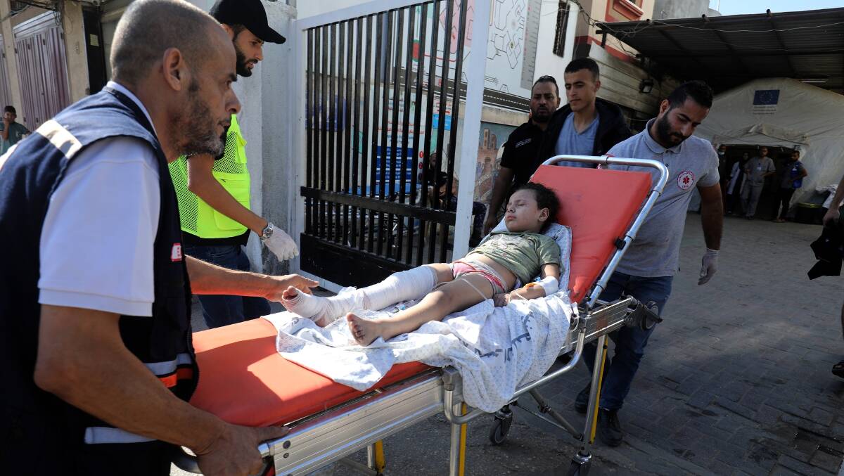 A wounded Palestinian transferred to Al-Najjar Hospital after being targeted by Israeli warplanes, in Rafah. Picture Shutterstock
