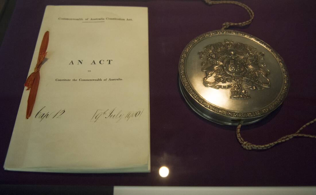 Original versions of the Constitution Act passed by the British Parliament in 1900. Picture by Jay Cronan