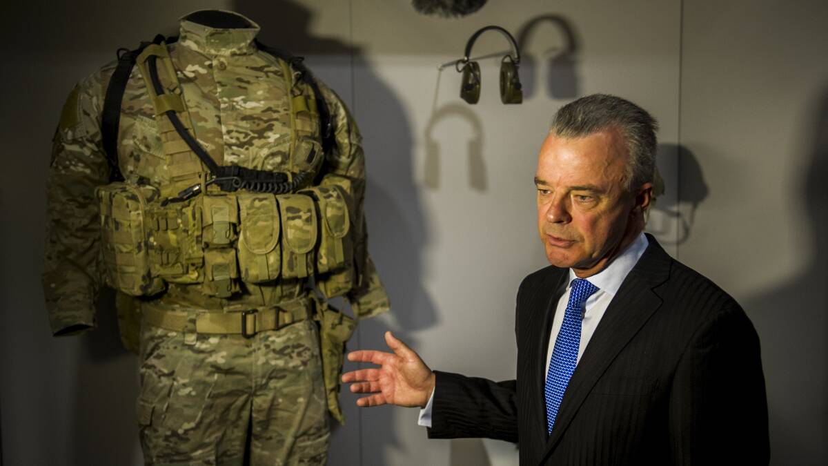 Former memorial director Brendan Nelson with Ben Roberts-Smith's uniform. Picture by Rohan Thomson