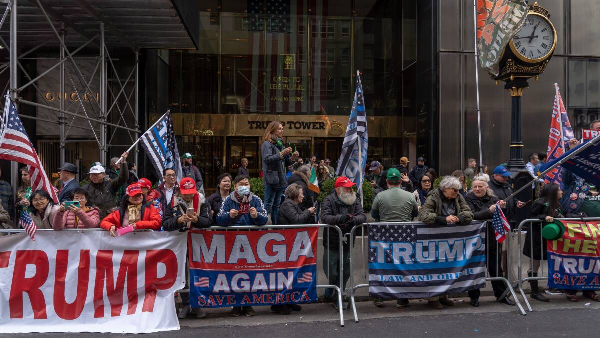 Trump supporters outside Trump tower in 2023. Picture Shutterstock