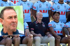 Blues coach Michael Maguire, middle, has taken heed of Ricky Stuart's, inset, advice. Pictures by Elesa Kurtz, Getty Images