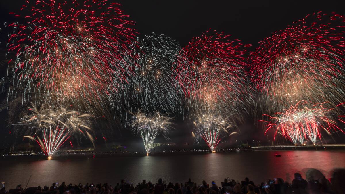 New Year's Eve firework show at Lake Burley Griffin. Pictures by Gary Ramage