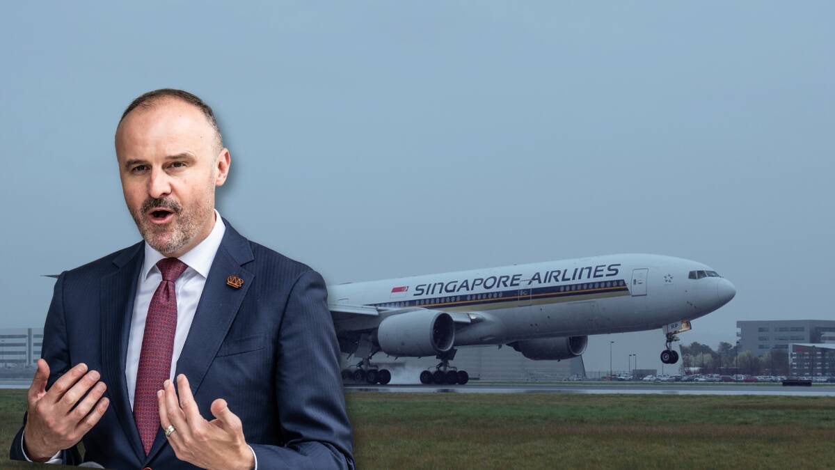 ACT Chief Minister Andrew Barr met with Sinapore Airlines last week. Pictures by Karleen Minney, Jay Cronan