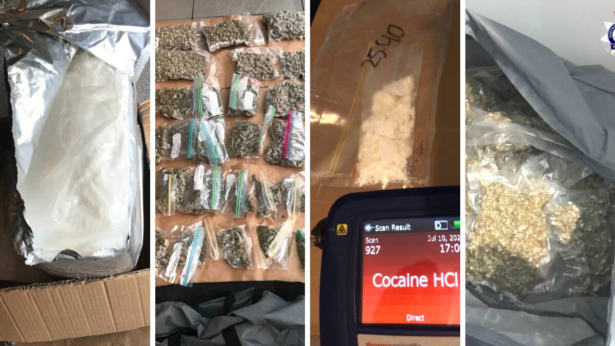 Some of the huge hoard of drugs police allegedly found in a Lyneham home. Pictures ACT Policing