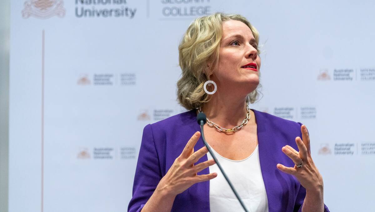 Clare O'Neil called out social media platforms for 'degrading democracy' at an ANU event. Picture by Jamie Kidston/The Australian National University