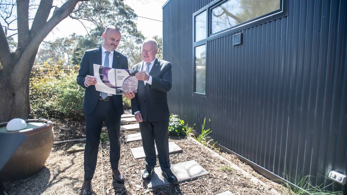 Chief Minister Andrew Barr and Minister for Planning Minister Mick Gentleman. Picture by Karleen Minney