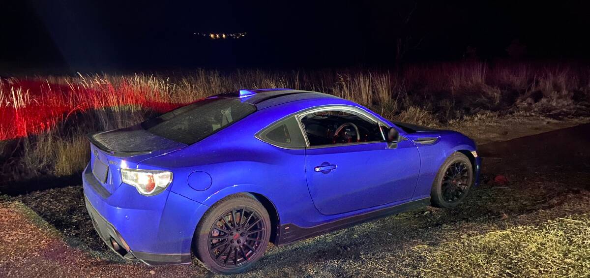 This blue Subaru was seized after a number of driving offences were allegedly committed with a 19-year-old P-plater behind the wheel. Picture: ACT Policing