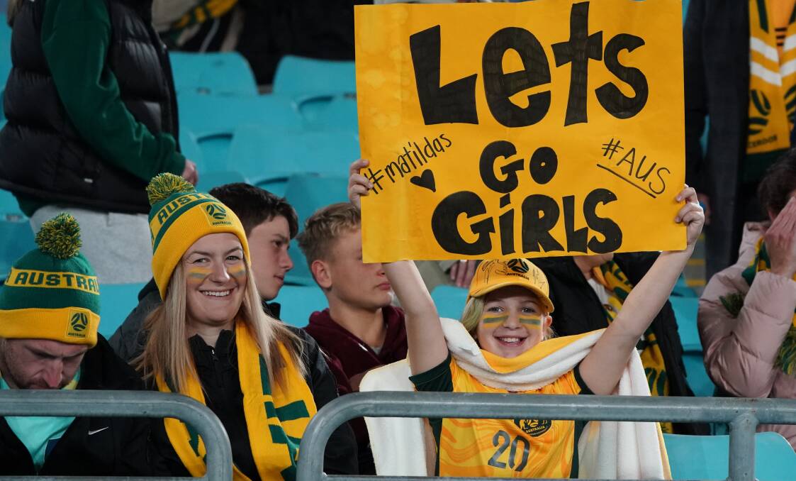 Australia fans enjoy the pre-match atmosphere during the FIFA Women's World Cup match between Australia and Ireland in Sydney on Thursday. Picture Getty Images
