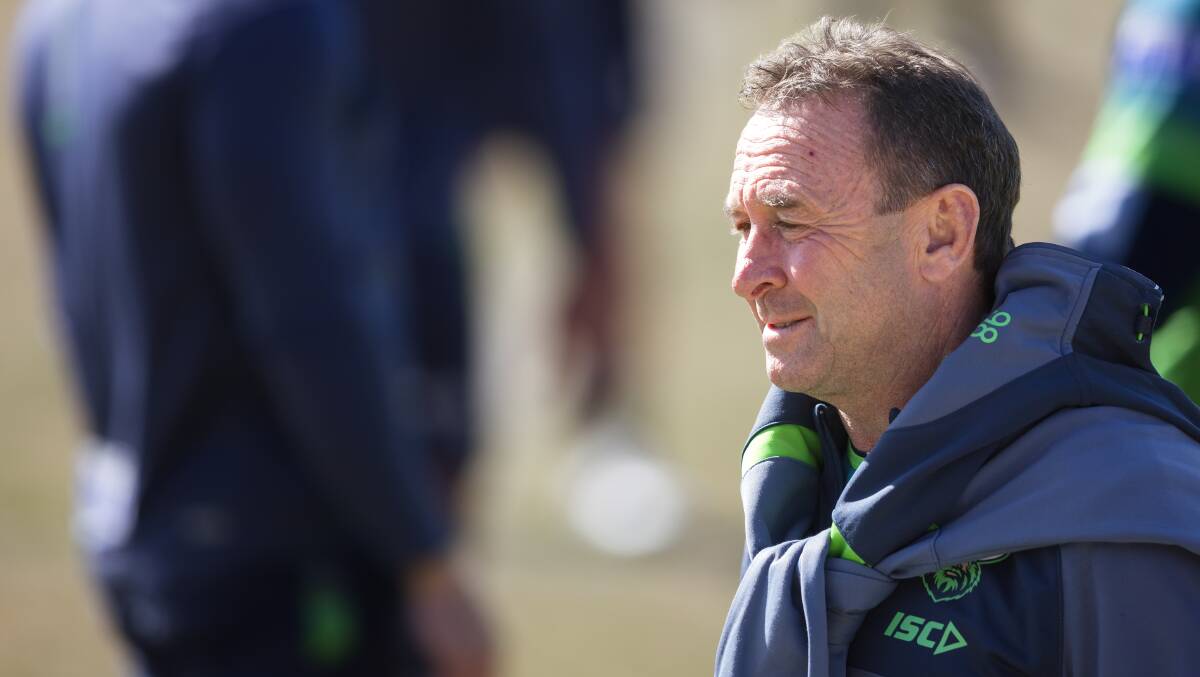 Raiders coach Ricky Stuart will draw level with Tim Sheens' record for most games as Canberra coach. Picture: Sitthixay Ditthavong