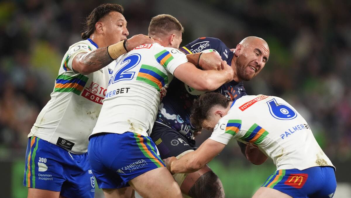 The Raiders produced a much-improved defensive display against the Storm. Picture Getty Images