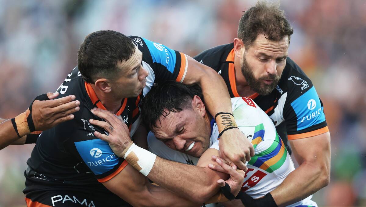 Raiders fullback Jordan Rapana was involved in everything - good and bad - for the Green Machine. Picture Getty Images