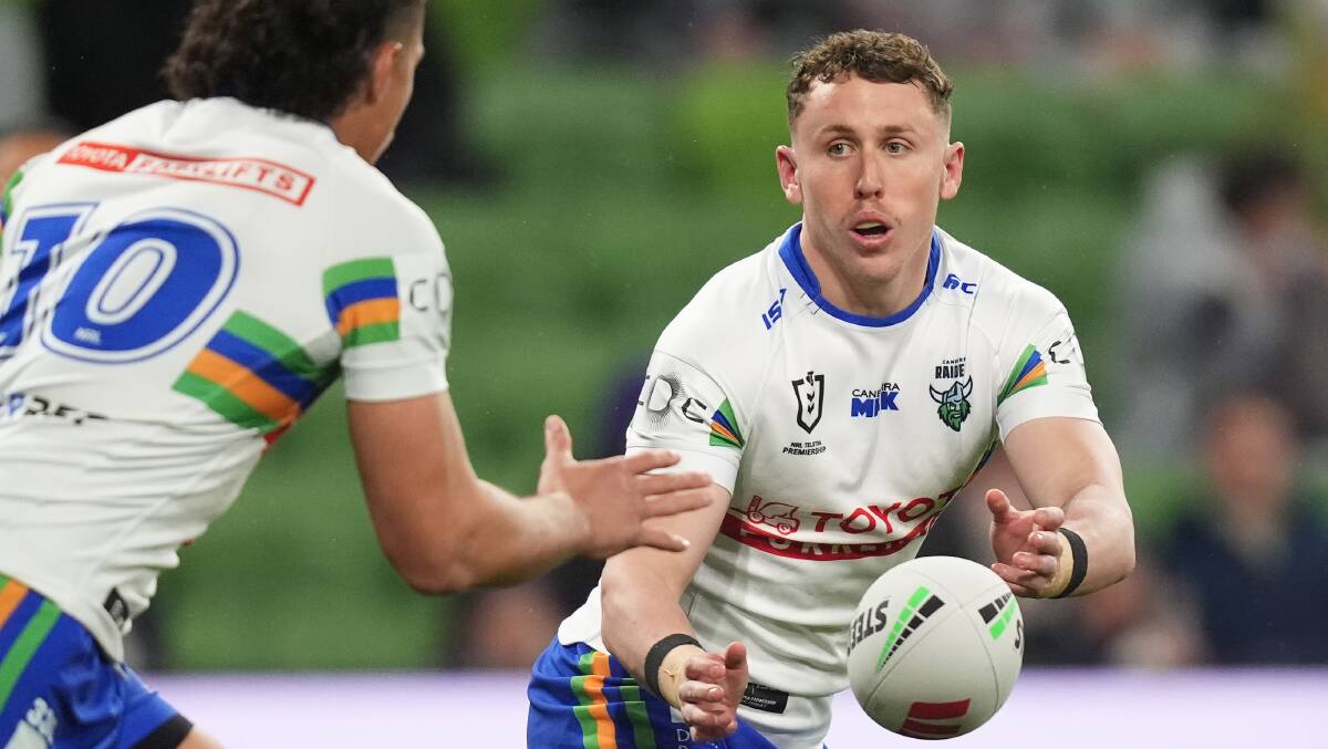 Raiders halfback Adam Cook played his first NRL game in almost four years. Picture Getty Images