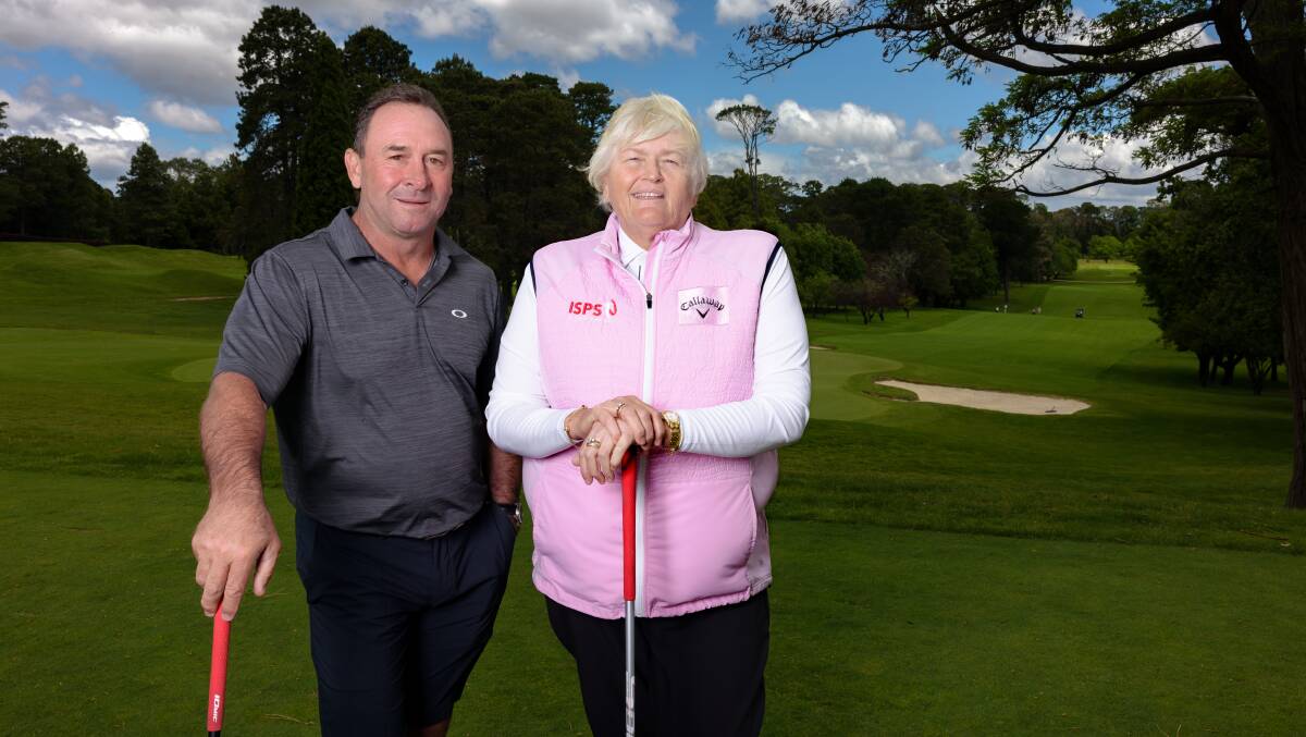 Raiders coach Ricky Stuart and Laura Davies are ready for the return of the Ricky Stuart Foundation golf day after a four-year absence. Picture by Sitthixay Ditthavong