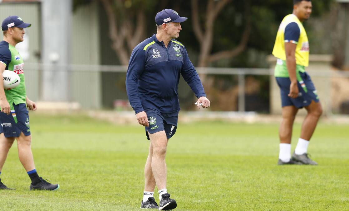 Raiders assistant coach Michael Maguire could be appointed NSW coach by the end of the week. Picture by Keegan Carroll