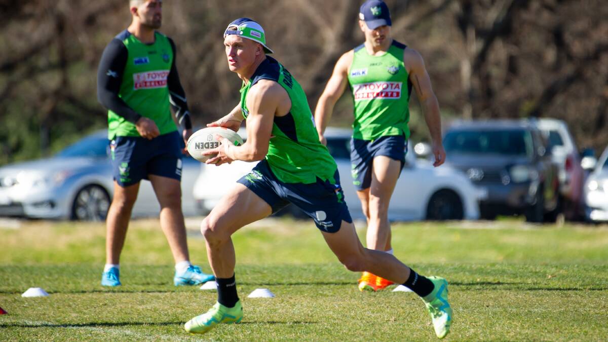 Raiders star Jack Wighton is confident the Green Machine can upset the Knights. Picture by Elesa Kurtz