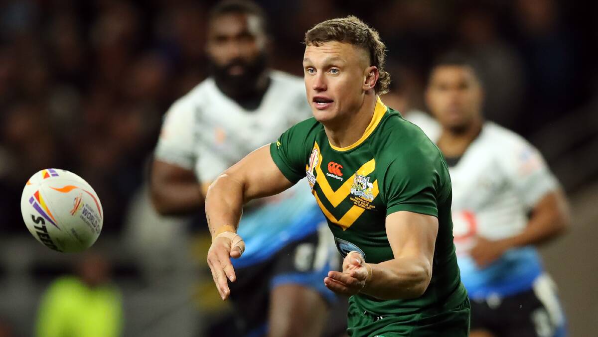 Raiders coach Ricky Stuart isn't surprised Kangaroos centre Jack Wighton has shown he can play on the right edge at the World Cup. Picture Getty Images
