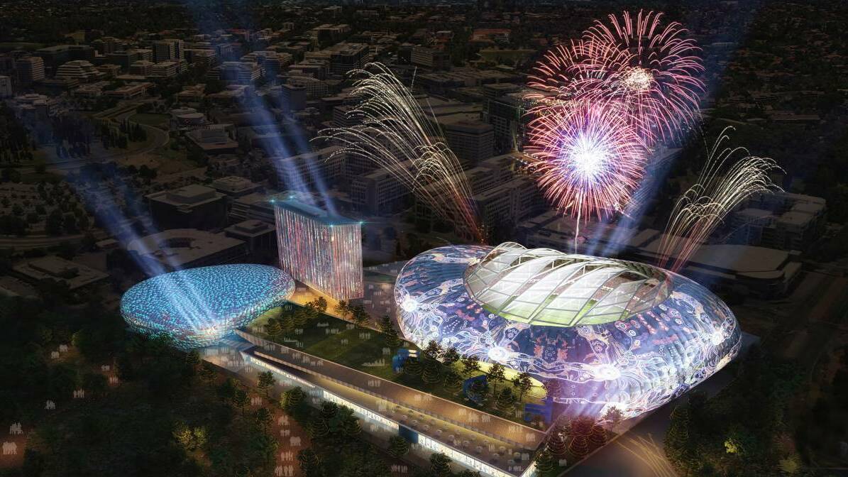 An artist's impression of a Civic Stadium with a new convention centre. Picture supplied