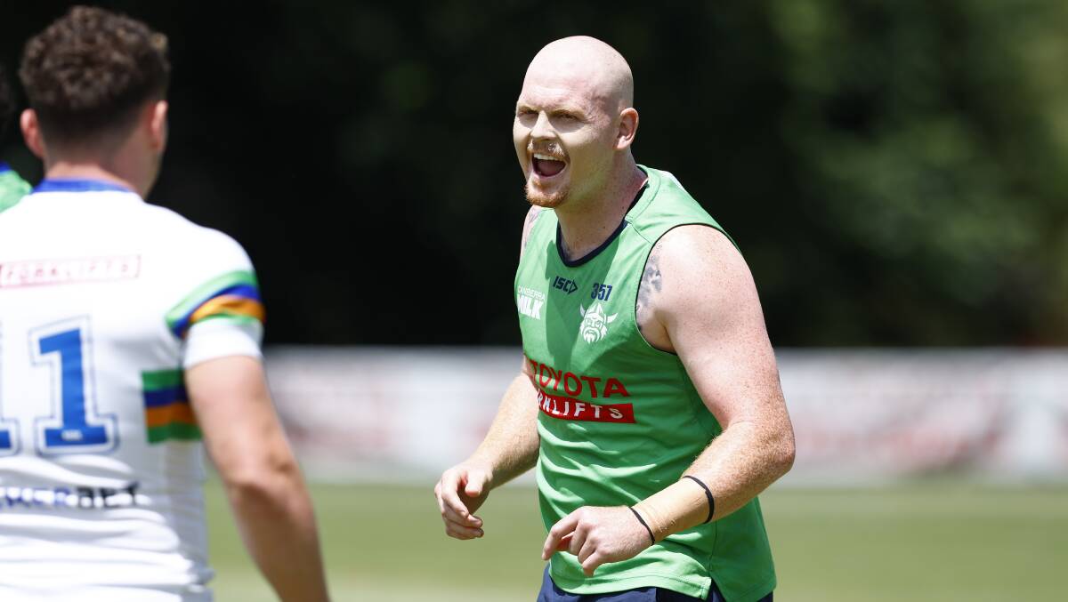 Raiders lock Corey Horsburgh says the pre-season trials will decide who plays at fullback and five-eighth. Picture by Keegan Carroll