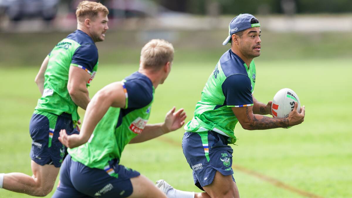 Canberra Raiders centre Matt Timoko at training. Picture by Sitthixay Ditthavong