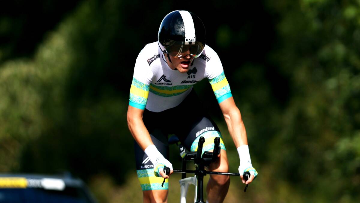 Canberra cyclist Cam Rogers finished 22nd in the junior men's road race at the world championships on Friday. Picture Getty Images