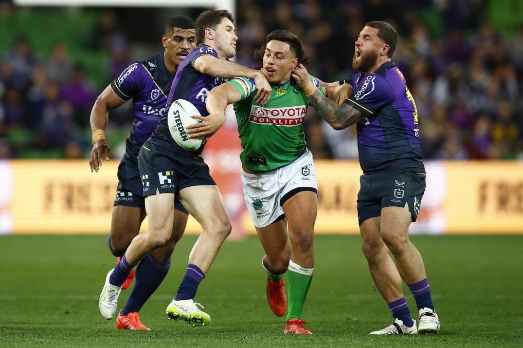Raiders prop Joe Tapine produced some delightful passes. Picture by Getty Images