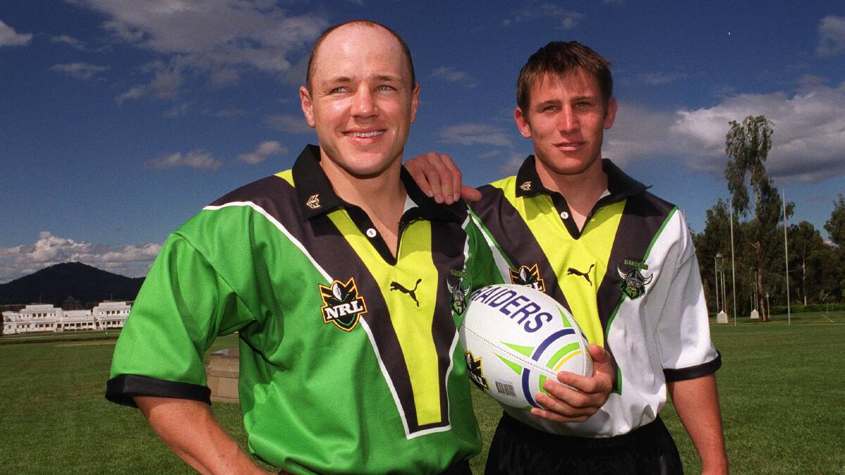 McLinden, right, formed one half of the Raiders' "Mac Attack" along with the recently departed Canberra assistant coach Andrew McFadden. Picture by Graham Tidy