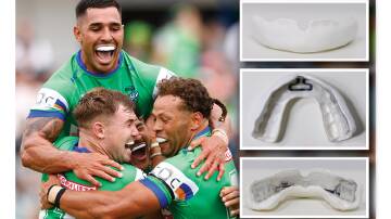 The Raiders are leading the way in the NRL's war on concussion through a trial of HITIQ's head impact mouthguards. Pictures by Keegan Carroll