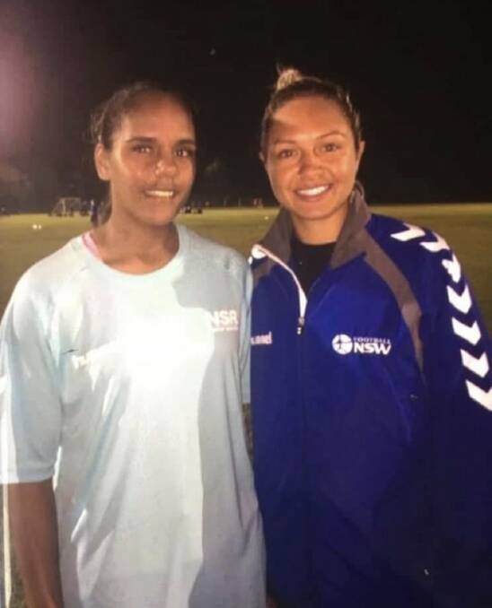 Tungai with Matildas star Kyah Simon about eight years ago. Picture social media