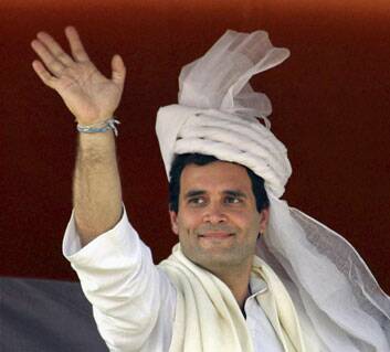 Rahul Gandhi hits the campaign trail. Photo: AP