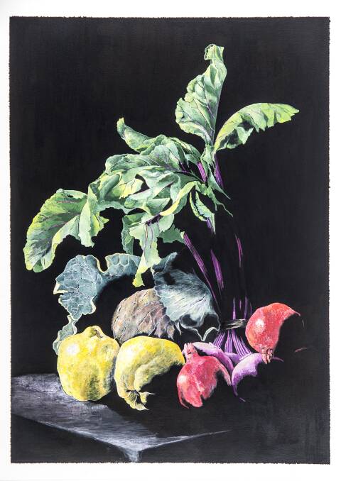 <i>Edible Plants</i> by Judith Hurlstone in <i>Edible Plants in Art</i> by The Watercolour Group at M16. Photo: Supplied